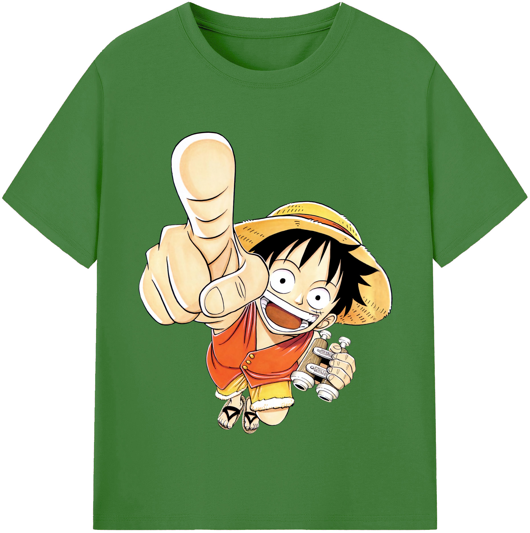 ワンピース モンキー・D・ルフィ ONE PIECE Monkey D. Luffy レディースカジュアルプリントTシャツ（綿100％）
